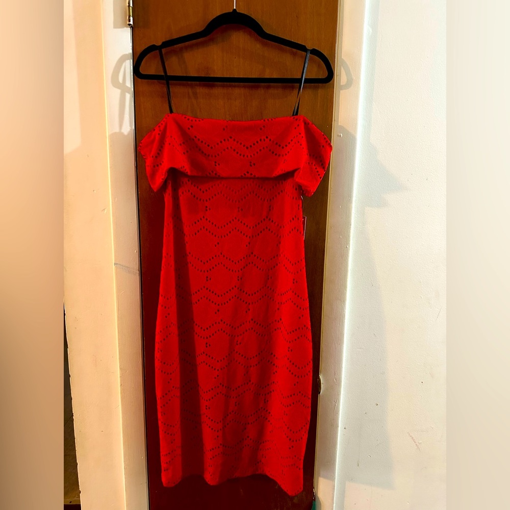 NWT Red Off The Shoulder Dress, Size 12